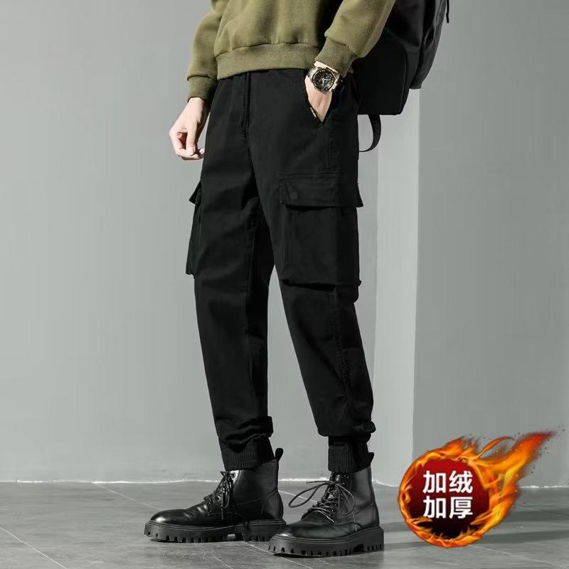 Overalls men's clothing autumn and winter new Korean version of trendy brand multi-pocket leggings large size loose ruffian handsome casual pants