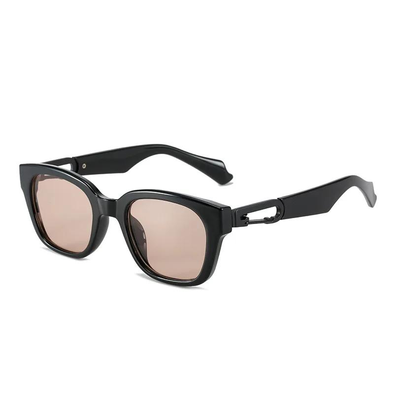 Unique Blue Square Rivet Sunglasses Women  Brand Rectangle Metal Sun Glasses Trendy Hollow Out Frame Men Shade Eyewear Uv400