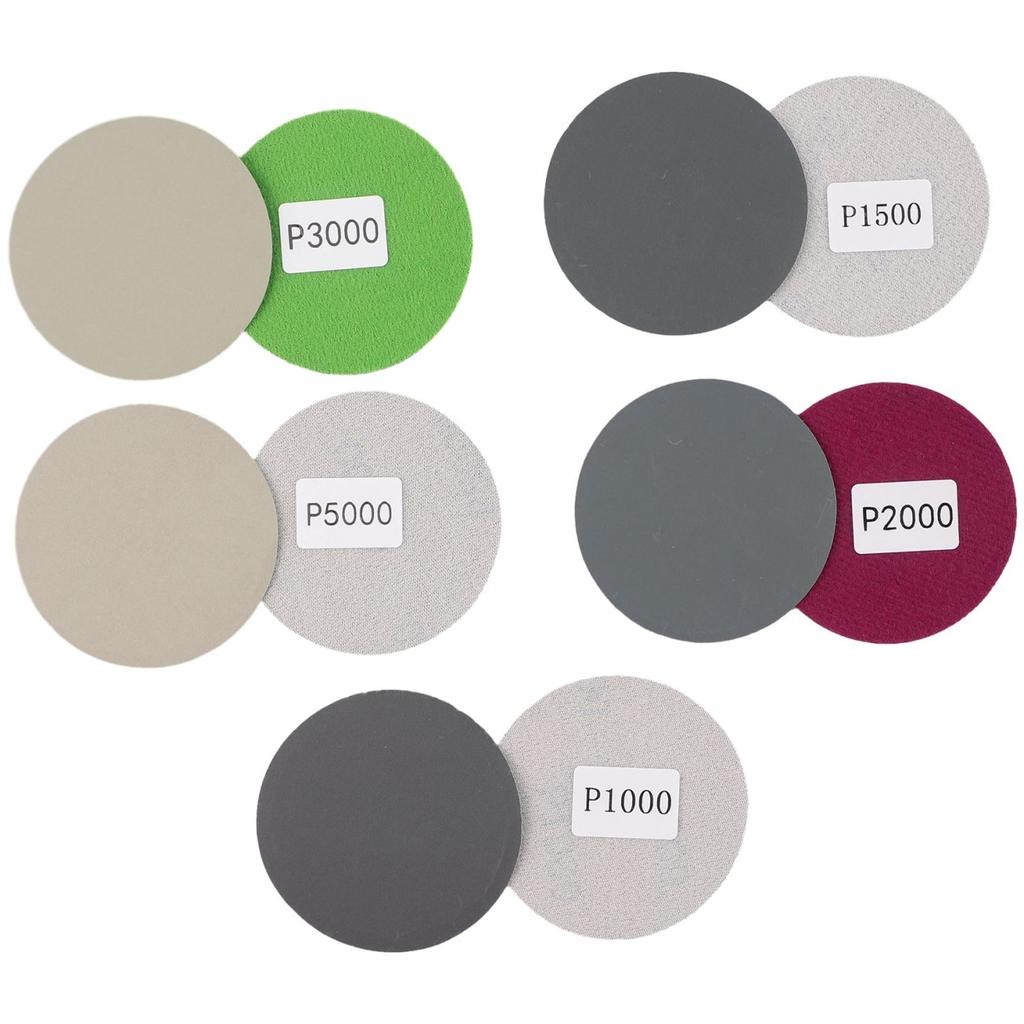 Polishing Sanding Disc No Hole 25pcs 3inch 1000 1500 2000 3000 5000 Grit