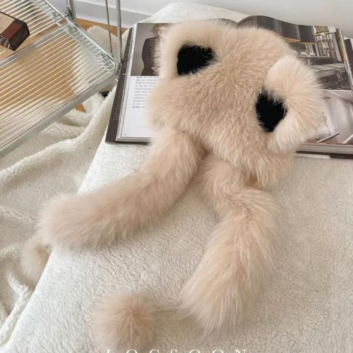 

Новая милая шапка с кошачьими ушками, имитация лисьего меха, зимняя модная маленькая шапка для лица, уменьшающая возраст, женская шапка Lei Feng хаки