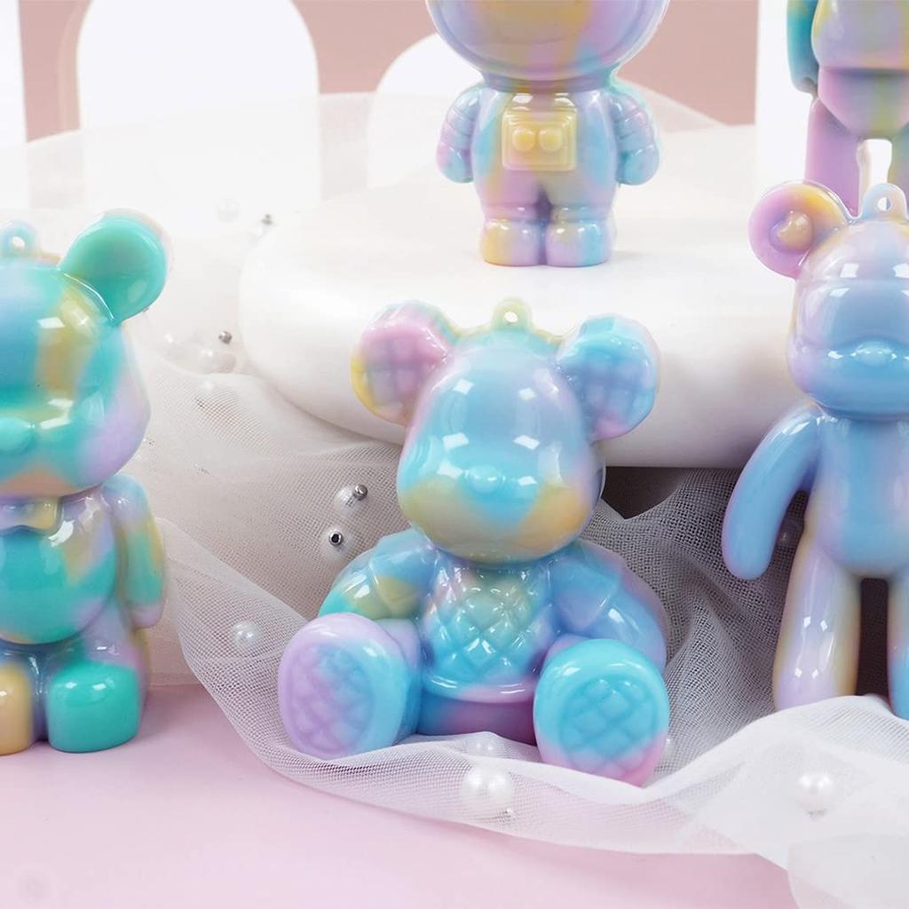 DIYBravo 7 Bear Shape Silicone 3D Animal Resin Soft Bear Handmade Silicone Polymer UV Crafts Bear Molds, Shapes, Keychains, Molds, Horse, Deer, Molds,