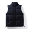 Men Waistcoat Stand Collar Sleeveless Zipper Placket Cotton Vest Coat with Side Pockets Solid