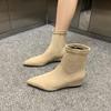 Fashion Rock Shoes Woman Autumn Boots Flat Heel Boots-Women Ladies Ankle Black 2025 Increased Internal Lady Boots Flat Heel Women Shoes