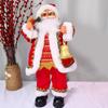 Seasonal Santa Decor Battery Operated Dancing Santa Claus Toy Singing Plush Father Christmas Doll Desktop Decoration Party