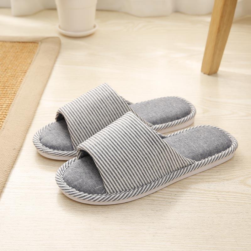 Fyra säsongers linne hemtofflor dam inomhus sovrum dam husrutschkana höst unisex älskarpåor vuxna utomhus casual sandaler