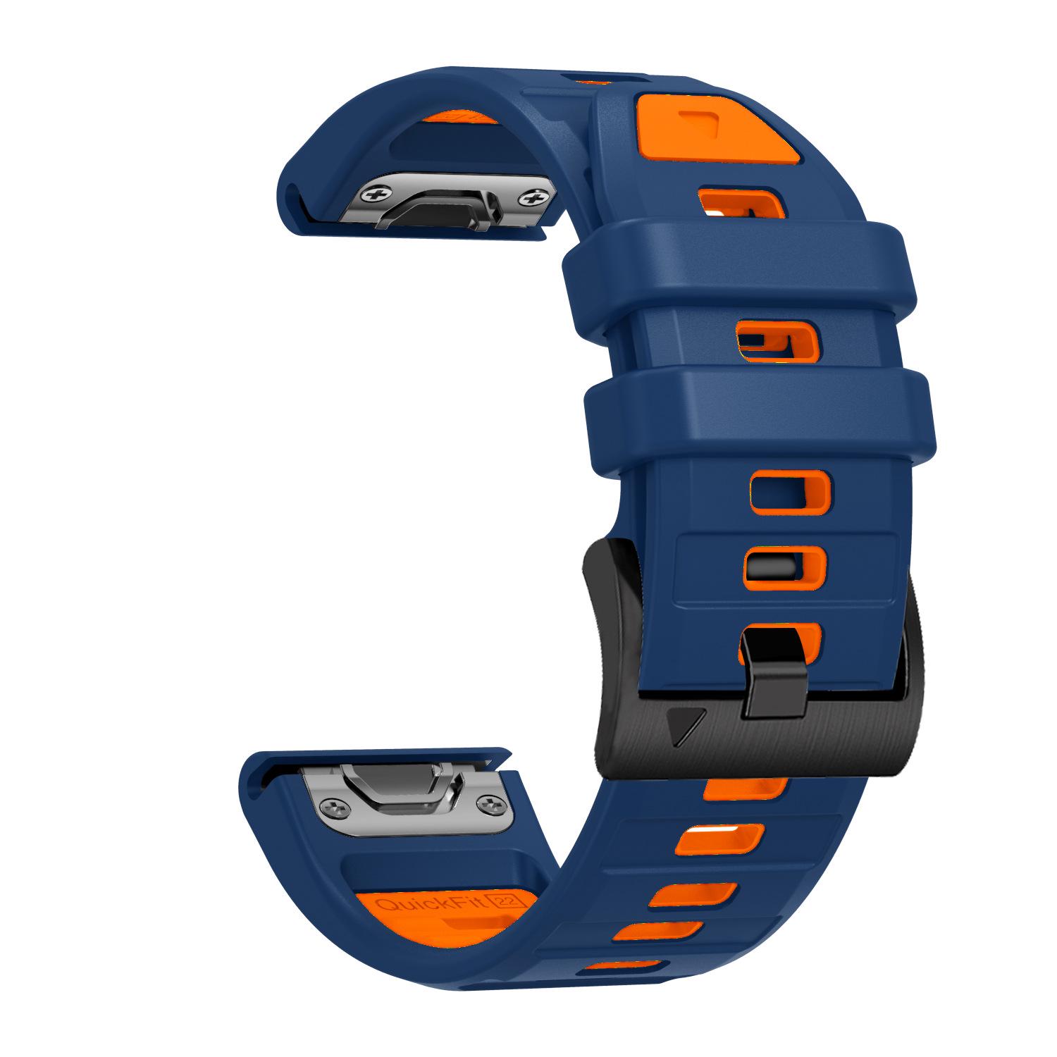 Garmin Fenix 8 Kétoldalú Szilikon Szíj - 51mm/47mm (22mm/26mm) Quick Release 26mm blue