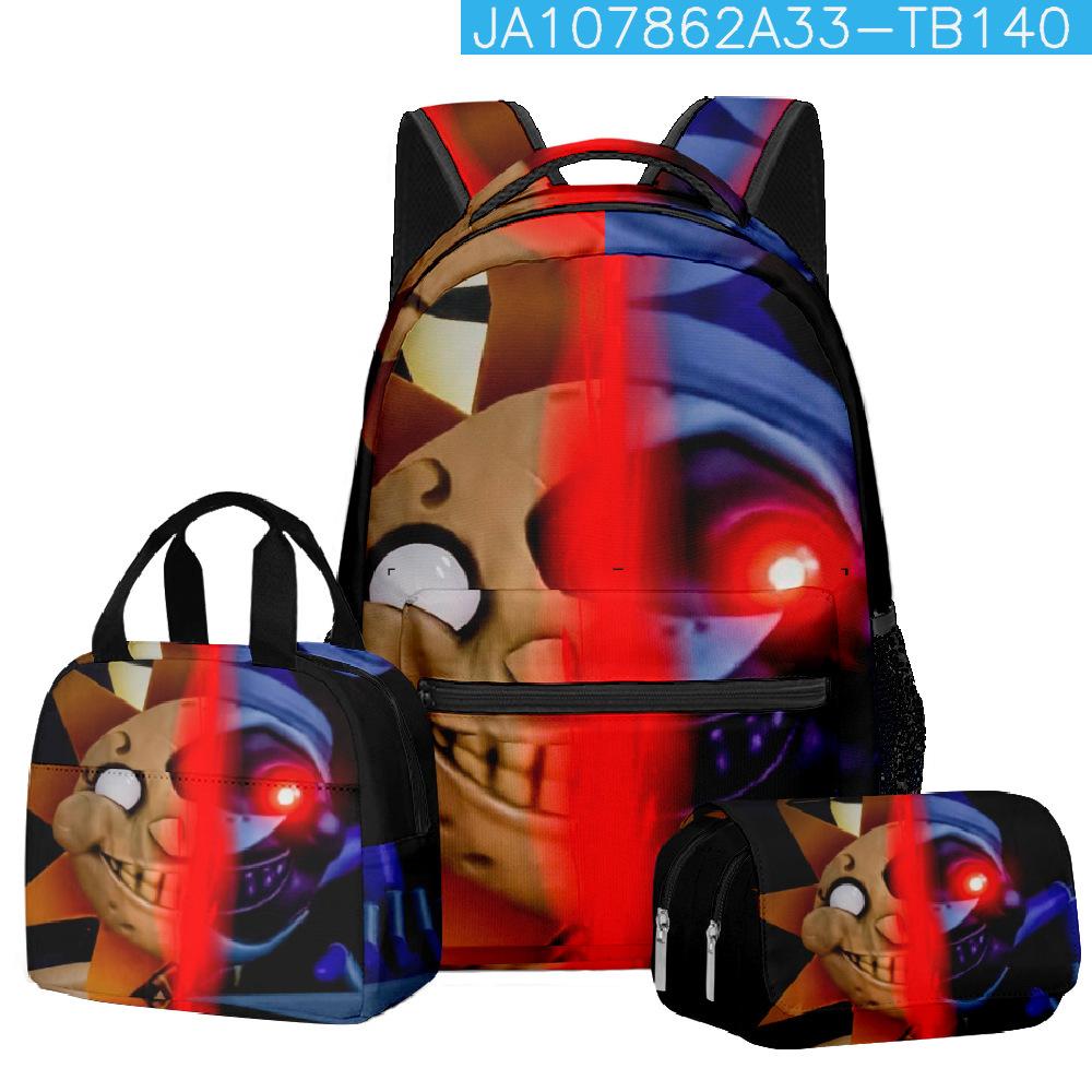 Klasický Populární Novinka sundrop FNAF 3D Tištěný 3ks/Sada studentské Školní tašky Cestovní Poznámkový blok Batoh Taška na oběd Pouzdro na tužky