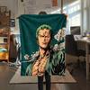 One Piece Roronoa Zoro Flannel Blanket, High Quality Comfortable for All Seasons, Home Decor, Warmth and Comfort