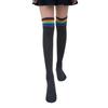 Women Girl Rainbow Stripe Tube Dress Over the Knee Thigh High Cosplay Socks