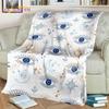 Bule Evil Eye Blanket Hamsa Hand Psychedelic Blanket for Travel Bedding Chair Adult Lightweight Bohemian Style Blanket Tapestry