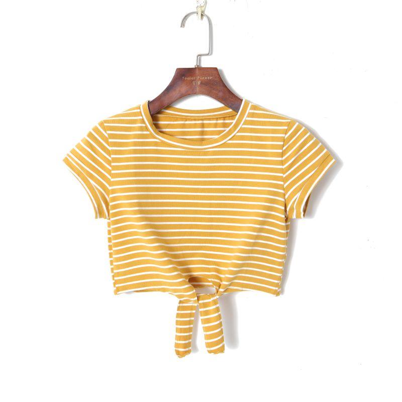 

Женская футболка с коротким рукавом в полоску смешанных цветов Yellow Stripes M