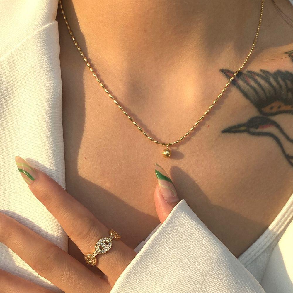 

Temperament Gift For Her Green Pendant Necklace Clavicle Chain Women Jewelry Collarbone Chain C