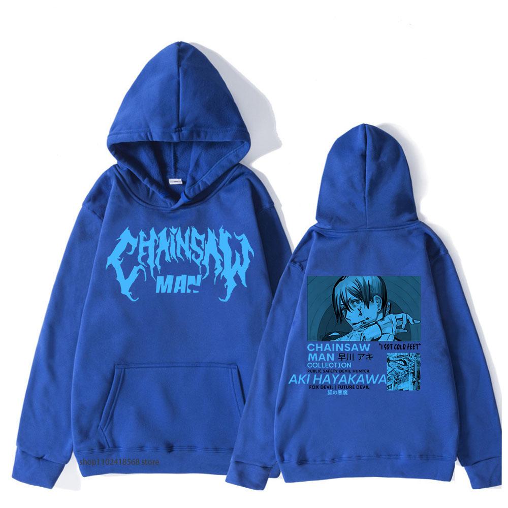 Men's Chainsaw Man Hoodie Aki Hayakawa Manga Sweatshirts Japanese Anime Streetwear Women Pullover Graphic Tops Winter Clothes