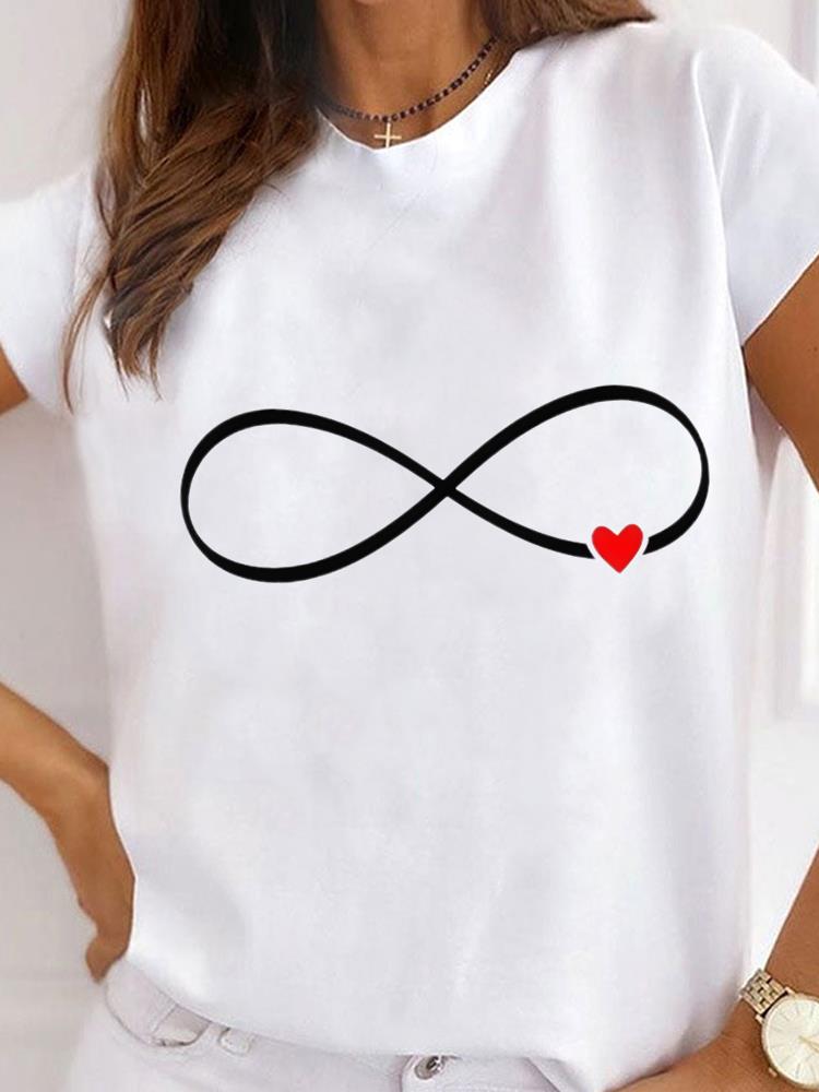 (Asian Size) Clothing Shirt Women Printed Lady flower love 90s Casual Short Sleeve T Tee Top Fashion Female Graphic T-shirts