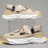 Men Sandals Fashion Pu Leather Beach Slippers Summer Breathable Sandals for Men Outdoor Non-slip Tendon Male Sole Casual Shoes