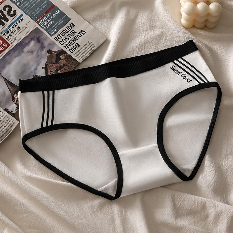 Women's Sexy Mid-Waist Sports Panties with Double-Layer Crotch