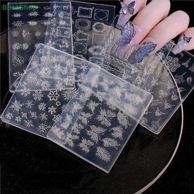 3D Three-dimensional Butterfly Vintage Flower Christmas Snowflake Nail Art Mold DIY Manicure Desgin Tool