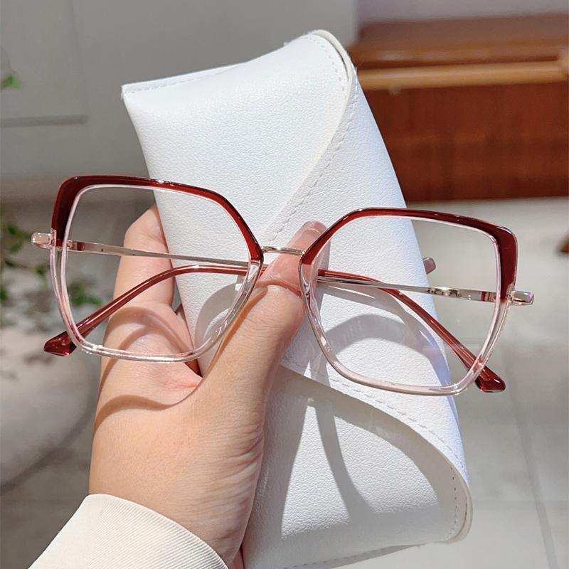 Fashion Oversize Black Frame Women Ins Brand Design Retro Metal Glasses Blue Light Blocking New Stylish Decor Eyewear