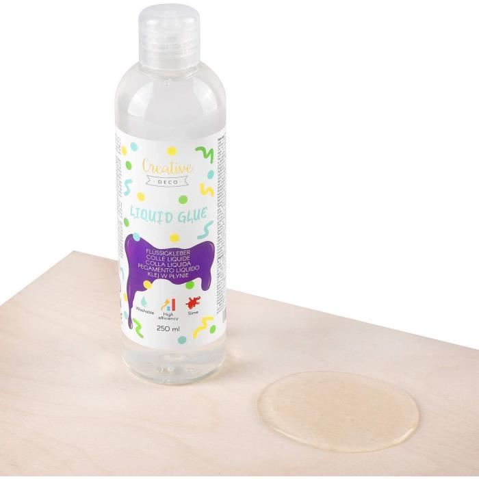 Colle Liquide - Creative Deco - 250 ml - Non-Toxique - Transparent - Pour Bricolage