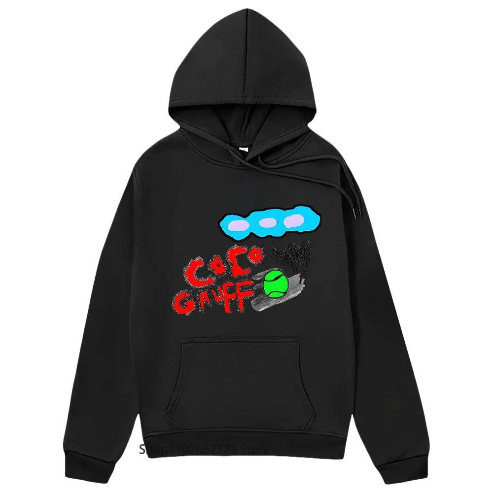 Толстовка с капюшоном Coco Gauff для тенниса и игрового принта, одежда унисекс, осенне-зимний пуловер унисекс с длинным рукавом, повседневная женская одежда Y2k Sudaderas L