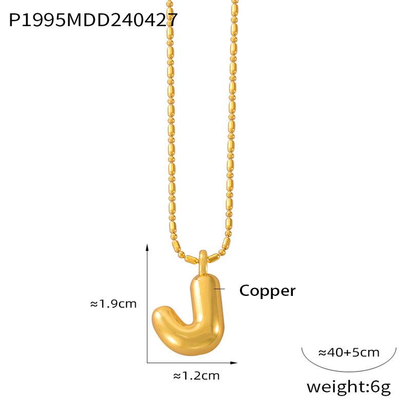 26 English Letter Copper Pendant Titanium Steel Necklace Female Niche Personality Collarbone Chain