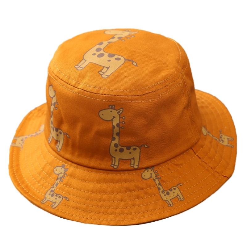 

Baby Toddlers Kid Bucket Sun Hat with Giraffe-Print Summer Infant- Outdoor Beach Hat for Boys Girls Toddlers Present оранжевый