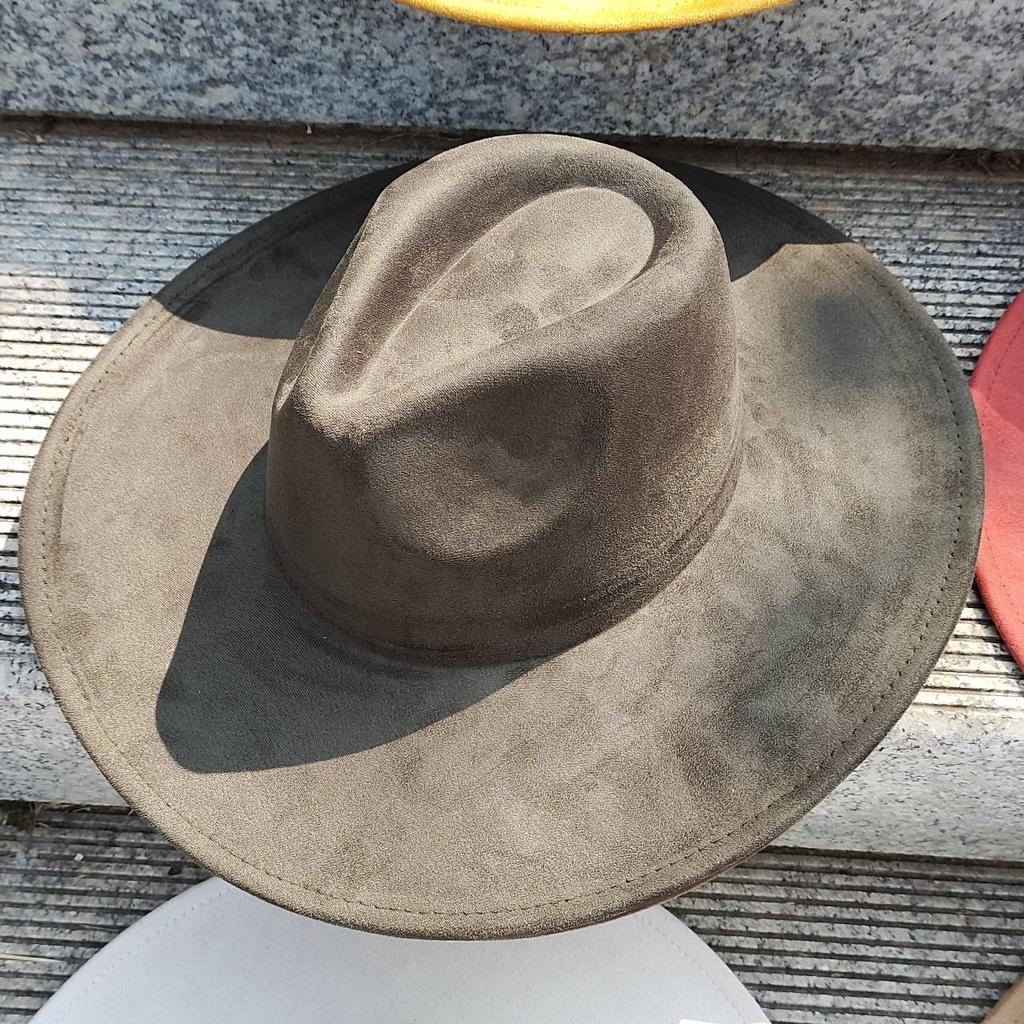 Suede Wide-brimmed Hat 9.5 Cm Brim Width Unisex Suitable for Jazz Hat Fedora Hat Church Hat Felt Hat Soft Felt Hat Panama Hat.