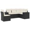 VidaXL Salon de Jardin avec Coussins 5 pcs, Canapés de Terrasse, Ensemble de Meubles de Patio, Mobilier d'Extérieur, Noir 3222565