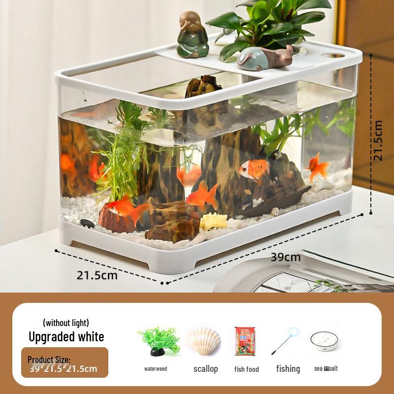 Transparent Plastic Desktop Goldfish Tank for Home Decor - Small & Medium Sizes Available
