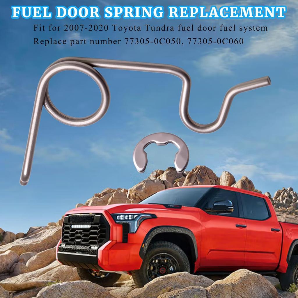 Fuel Door Pocket Spring Fit for 2007- Toyota Tundra 77305-0C050 77305-0C060 Automotive Replacement Fuel System Equipment Stainless Steel Gas Tank