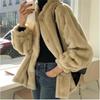Autumn and Winter New Plush Thickened Imitation Leather Imitation Rabbit Hair Short Coat Women's Imitation Mink Hair Loose Coat