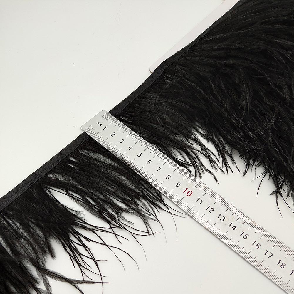 

Целая лента из натуральных страусиных перьев длиной 10 ярдов, длина 8-10 см, бахрома для отделки перьями, аксессуары для шитья одежды для костюмов своими руками 5 Yards чёрный