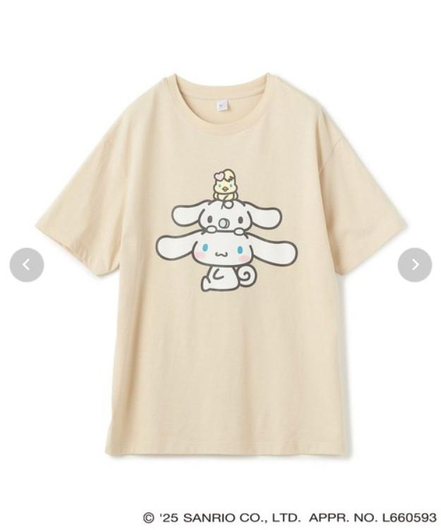 Sanrio Characters Cinnamoroll Print Short Sleeve TShirt Beige Jp Ltd Original
