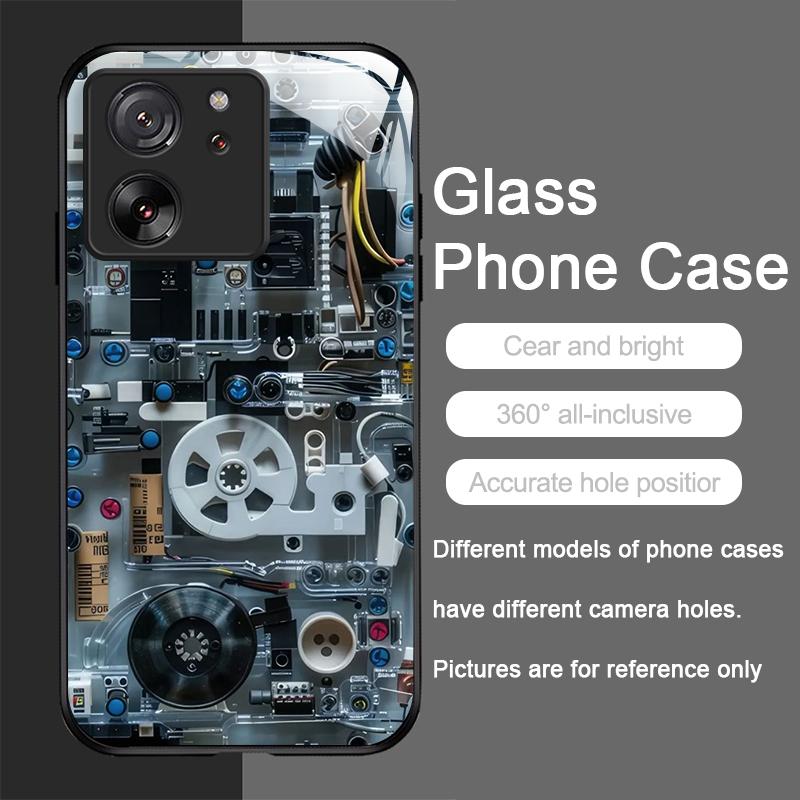 Creative Mechanical Circuit Board Pattern Glass Phone Case for Motorola Moto G85 G84 G75 G55 Edge 50 Fusion 40 Neo 30 Pro Cover