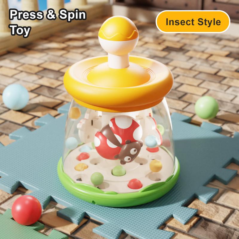 LEZA BABY New Arrivals Baby Press Spin Toy, Cute Cartoon Sensory Fidget Toy for Toddlers Early Development & Activity Bulk