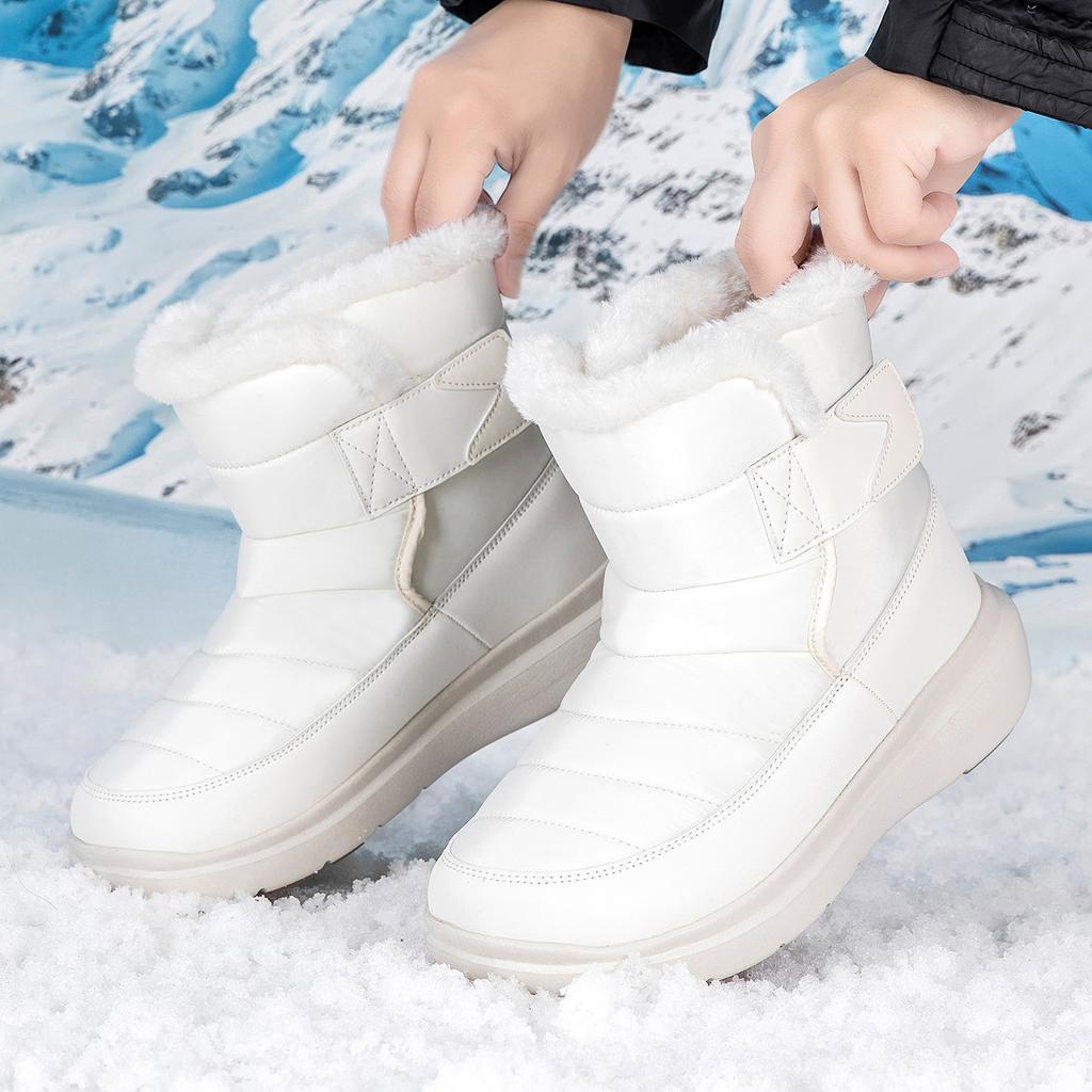 Plush Warm Women's Snow Boots Fashion High-top Cotton Shoes Anti-slip Walking Shoes Winter Hiking Outdoor Sneakers