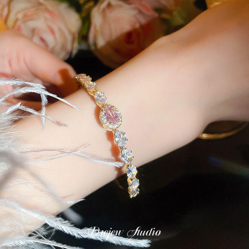 Позолоченный цирконовый двухслойный замок Винтажный браслет - Элегантные, Роскошные украшения для женщин