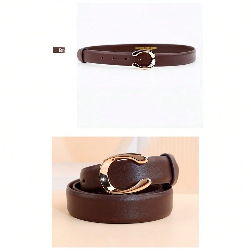 Belt For Women, Light Luxury And Sophisticated C-Button Versatile Belt Decorated With Suit Denim