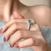 Women Paraiba Green Mint Wave Ring 3 Carat Green Diamond Wedding Band Light Luxury Micro Pave Fashion Jewelry