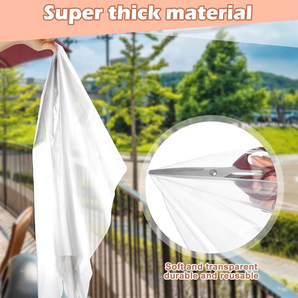 Indoor Window Insulation Film Back Adhesive Hook Loop Fasteners Reusable Cuttable Transparent Thick Window Film for Winter