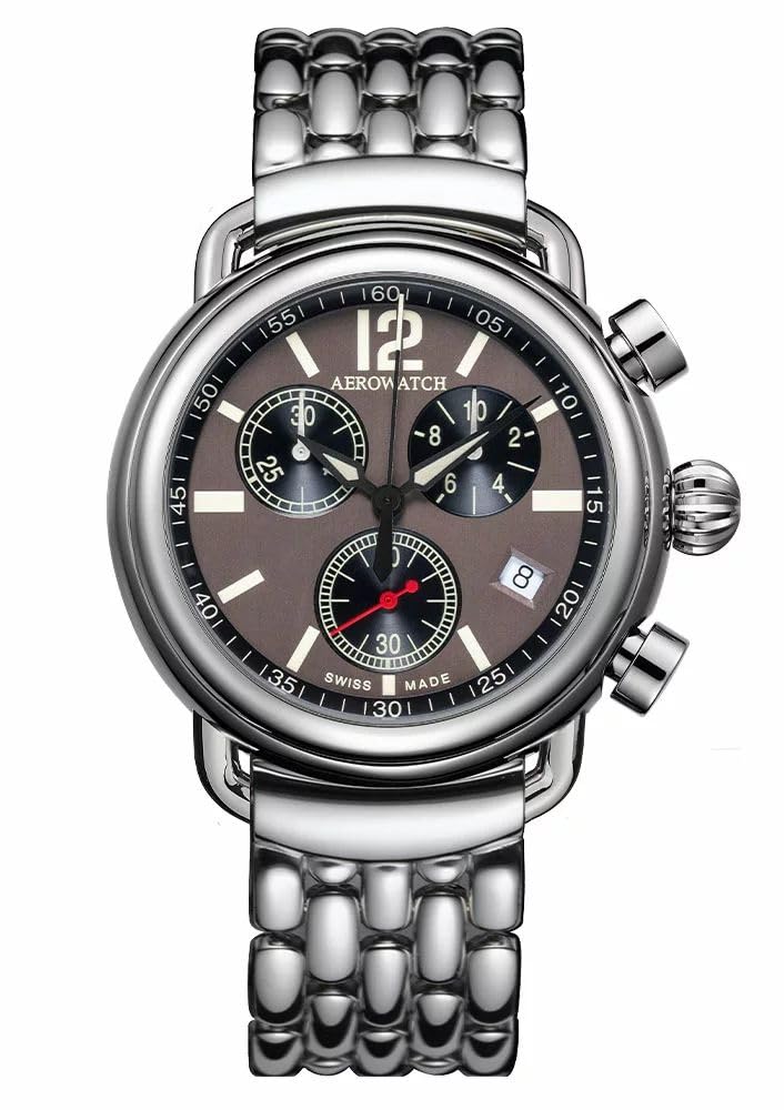 

Chronograph Date Swiss Made A79100 AA02M Silver [Aerowatch] Men s