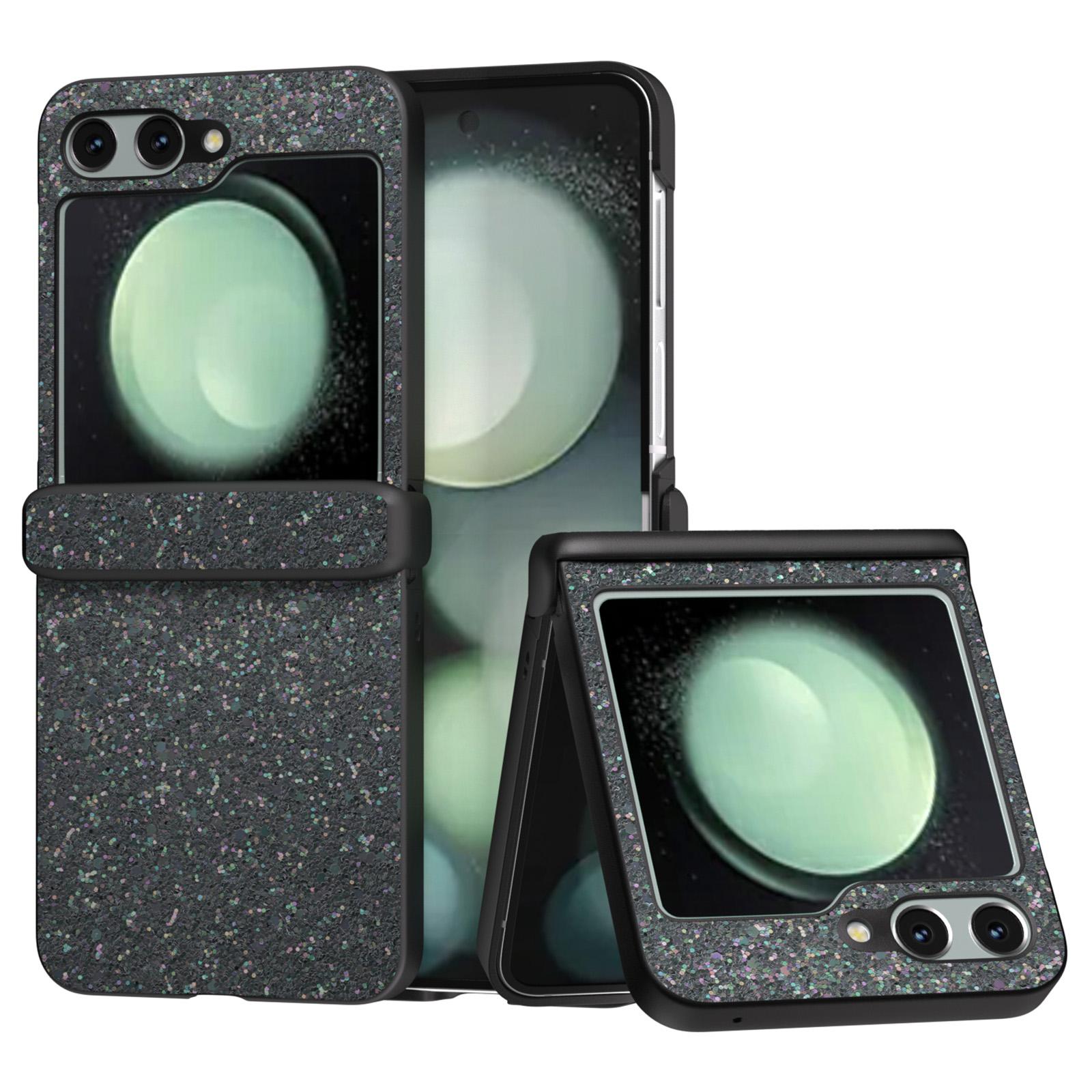 

For Samsung Galaxy Z Flip6 5G Phone Case Wholesale PC+PU Leather Phone Shell Black Green