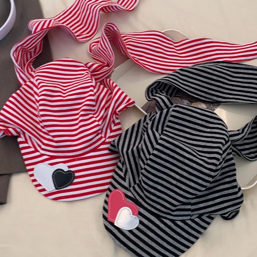 

Rabbit Lop Ear Cap Cotton Heart Stripe Hat Fashion Bunny Ears Baseball Cap Men червоний