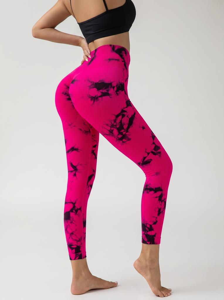 Modieuze Heldere Tie-Dye Hoge Taille Yogabroek, Verkrijgbaar in 10 Spetterende Kleuren, Rekbaar en Zacht, Meerdere Kleuren om uit te Kiezen