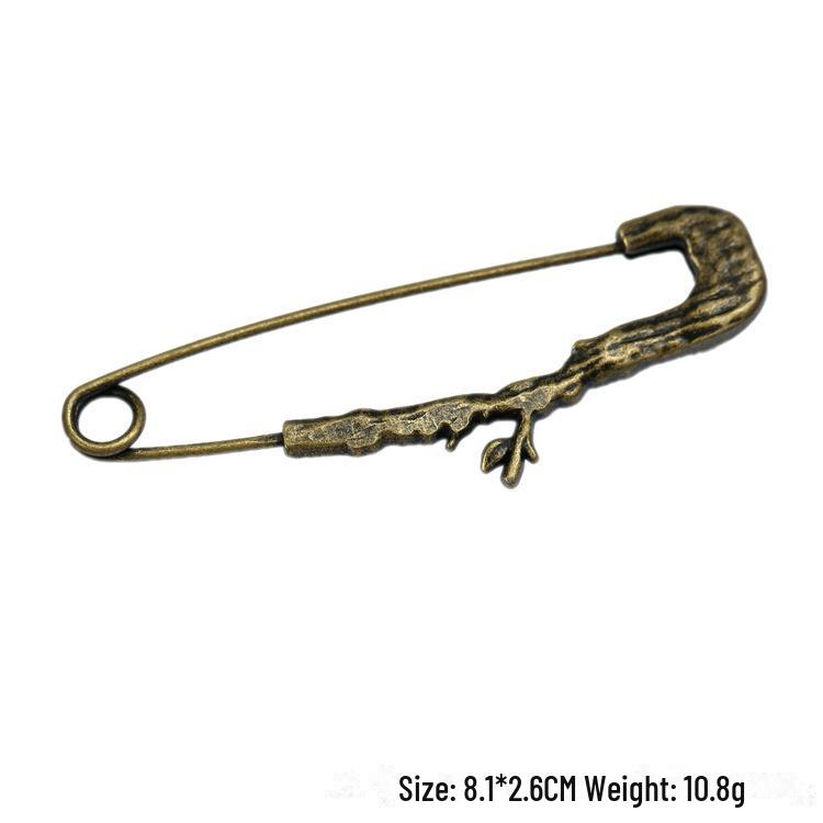 "Broșă Pin Pasăre Retro din Aliaj, Ramură de Bambus, pentru Cardigane de Damă"