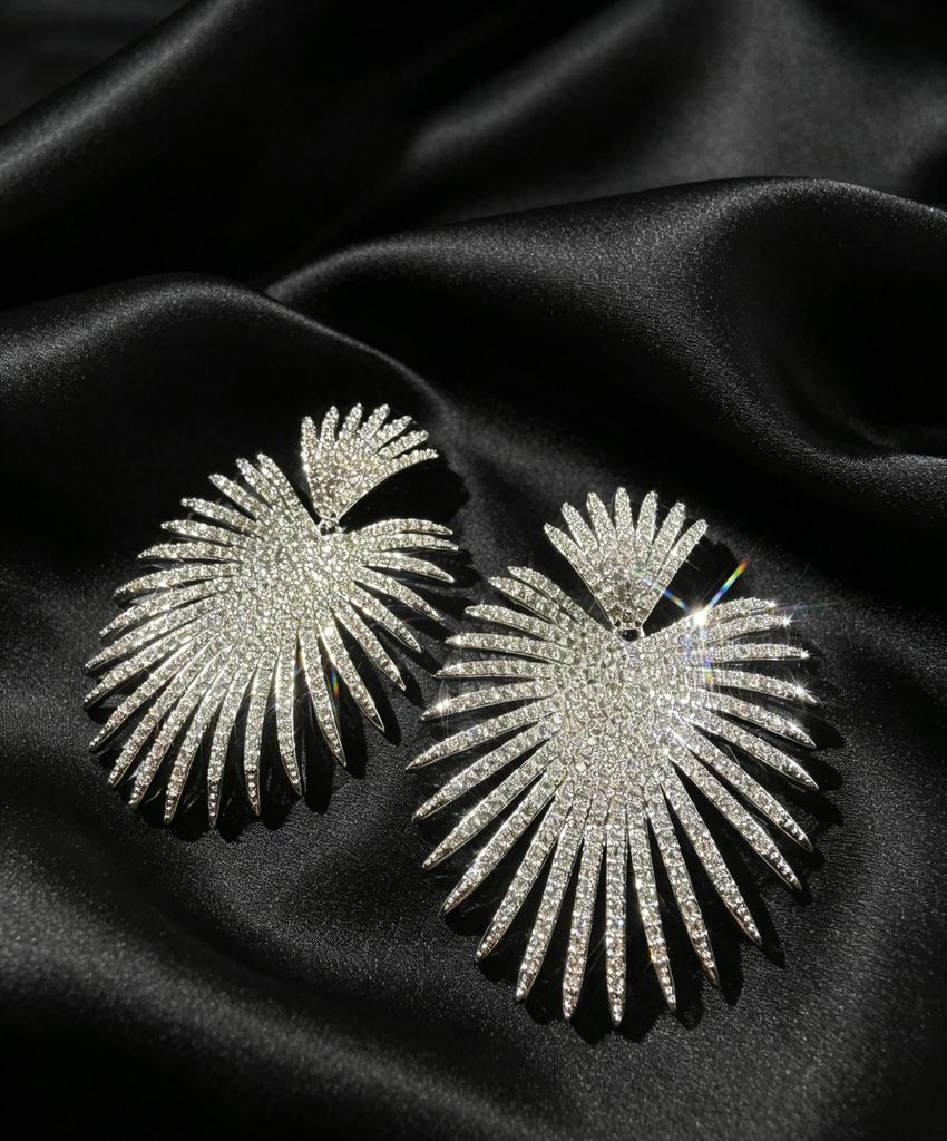 European Style Luxury Zircon Earrings for Women - S925 Sterling Silver, High-End Fashion Statement
