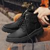 Fashion New Arrival Side Zipper for Men Motocross Boots Genuine Leather Walking High Top Shoes 2024 Stylish Men Winter Plush Snow Boots
