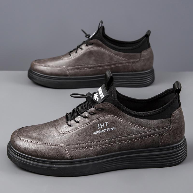 

Autumn new casual leather shoes men s soft-soled soft-faced lazy sports shoes fashion sense versatile men s shoes 44