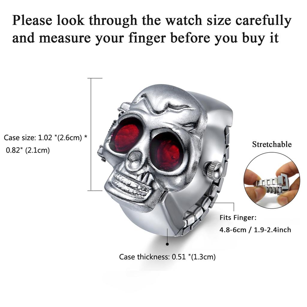 JEWELRYWE Ring Watch Simple Large Number Dial Watch Popular Waterproof Analog Quartz Business