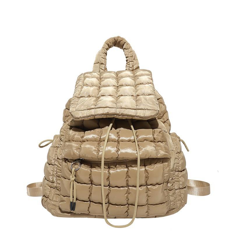 Niche Fashionable Puff Bag Texture Commuting Women's Backpack Net Red Cotton Suit Drawstring Bucket